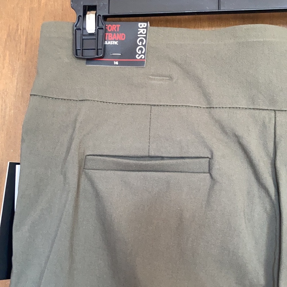 Briggs comfort waistband hidden elastic Capri olive size 16 - Picture 15 of 16